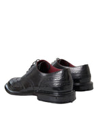 Dolce & Gabbana Black Leather Oxford Wingtip Formal Men Shoes - ACCEXO