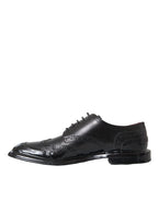 Dolce & Gabbana Black Leather Oxford Wingtip Formal Men Shoes - ACCEXO