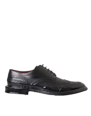 Dolce & Gabbana Black Leather Oxford Wingtip Formal Men Shoes - ACCEXO