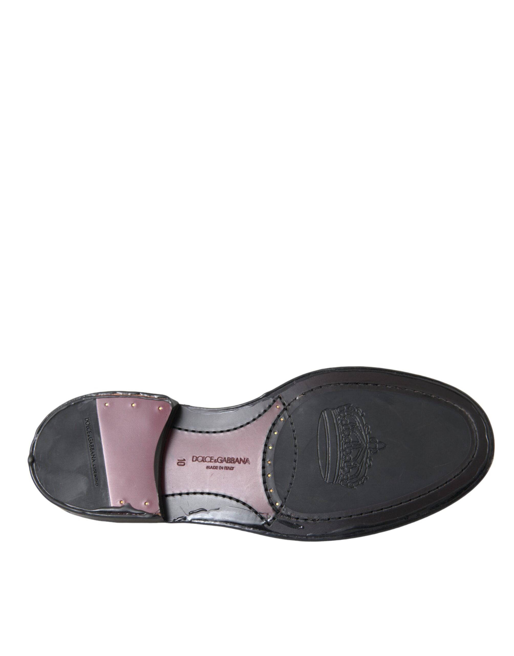 Dolce & Gabbana Black Leather Oxford Wingtip Formal Men Shoes - ACCEXO