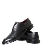 Dolce & Gabbana Black Leather Oxford Wingtip Formal Men Shoes - ACCEXO