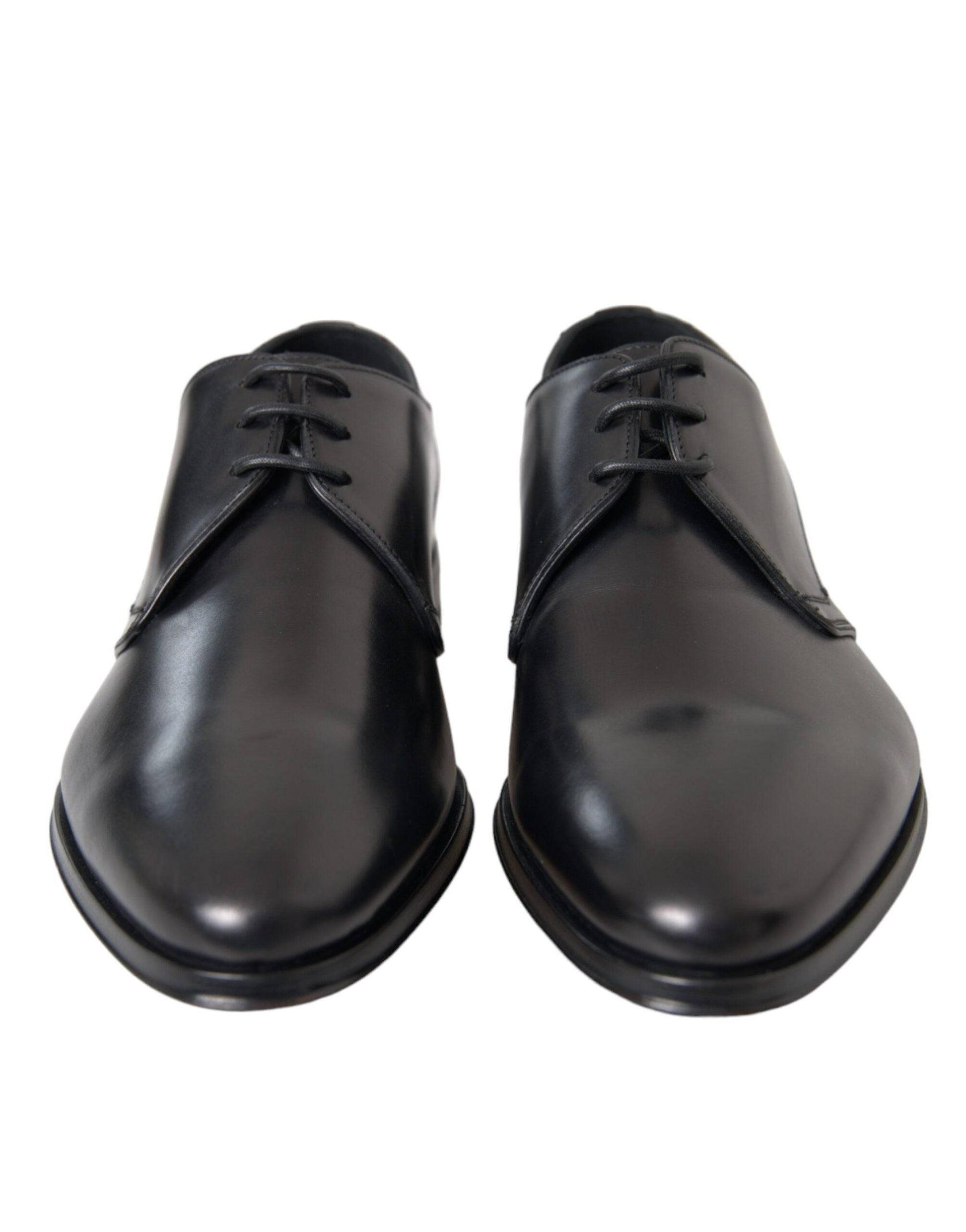 Dolce & Gabbana Black Leather Derby Formal Dress Men Shoes - ACCEXO