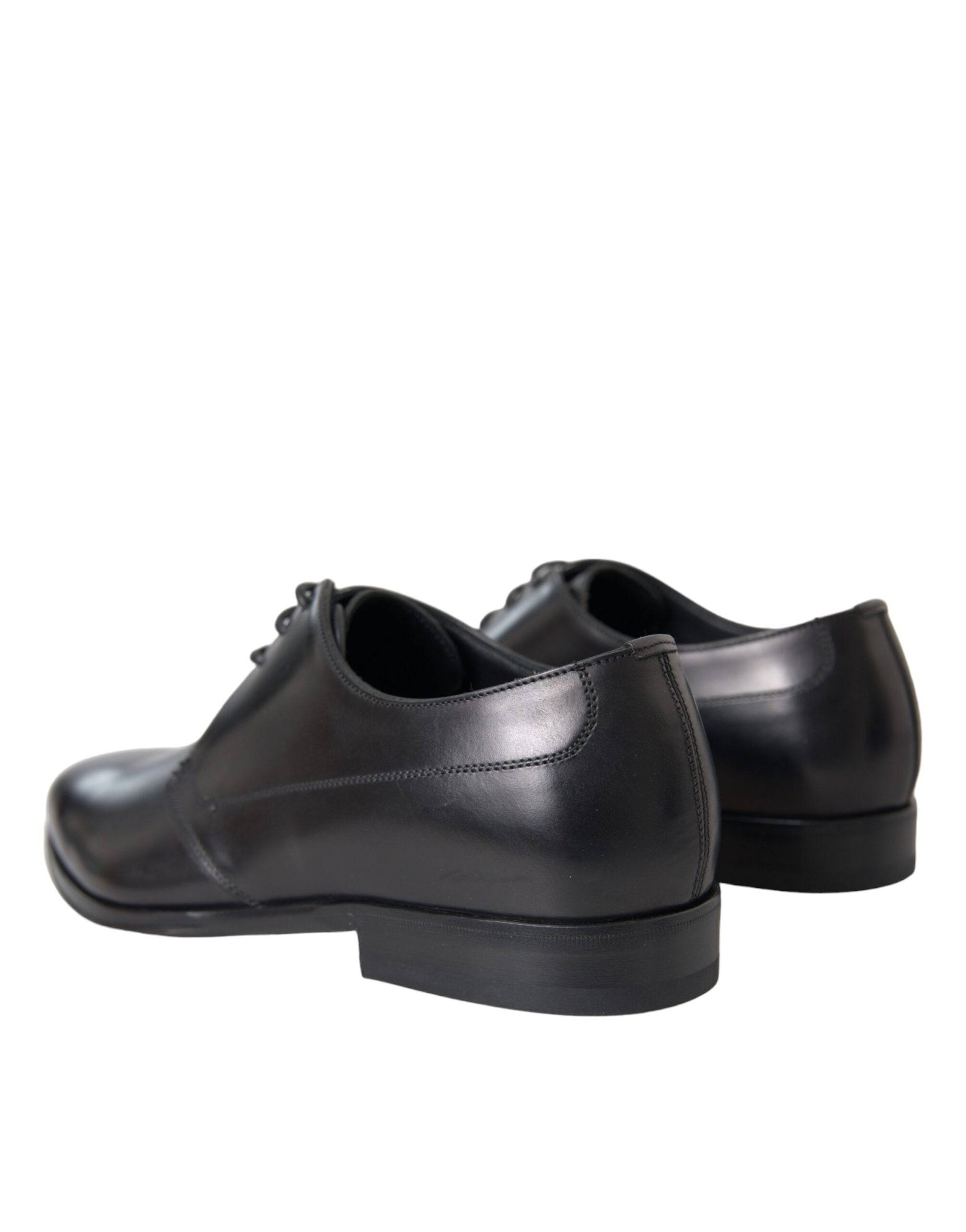Dolce & Gabbana Black Leather Derby Formal Dress Men Shoes - ACCEXO
