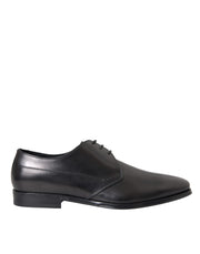 Dolce & Gabbana Black Leather Derby Formal Dress Men Shoes - ACCEXO