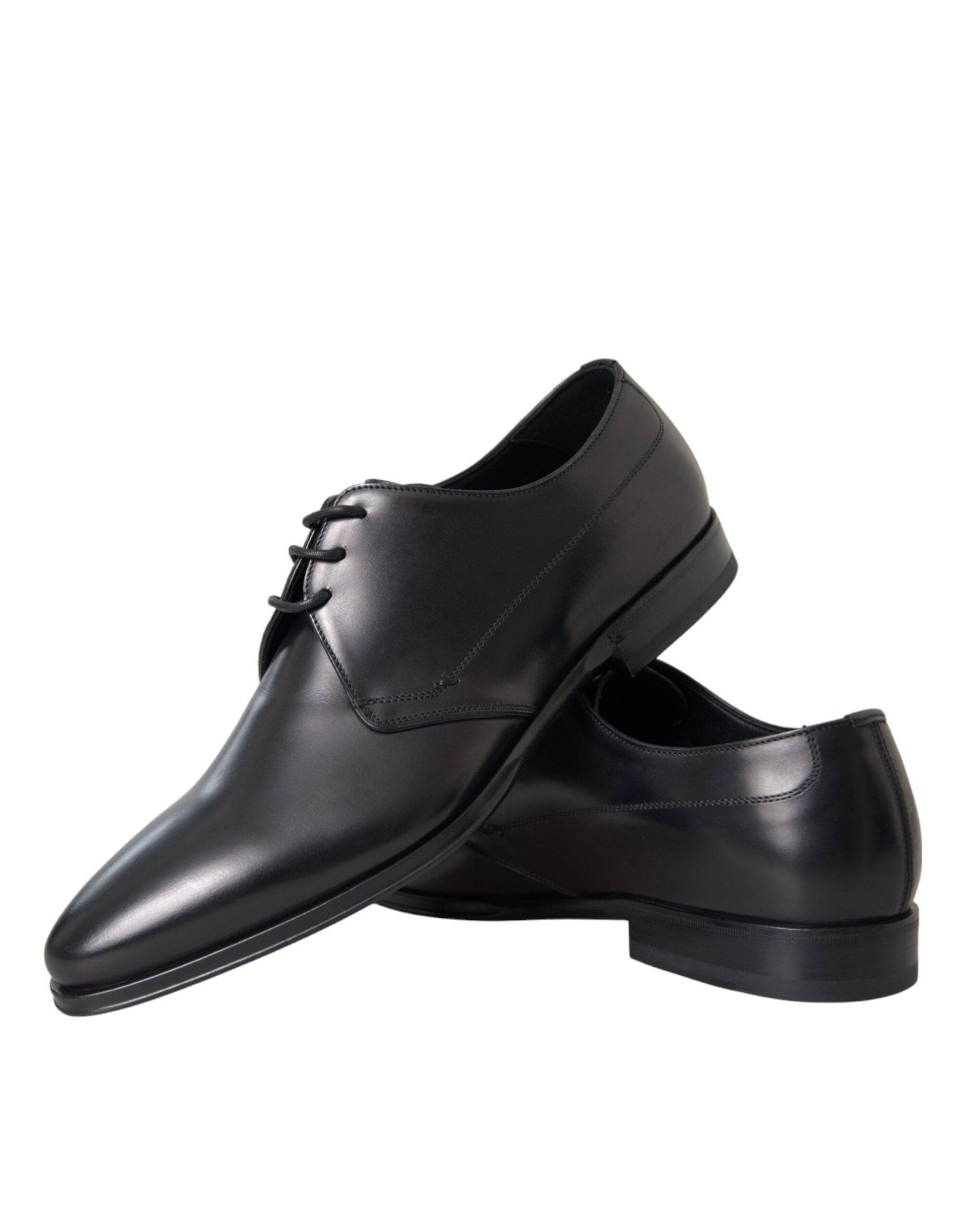 Dolce & Gabbana Black Leather Derby Formal Dress Men Shoes - ACCEXO