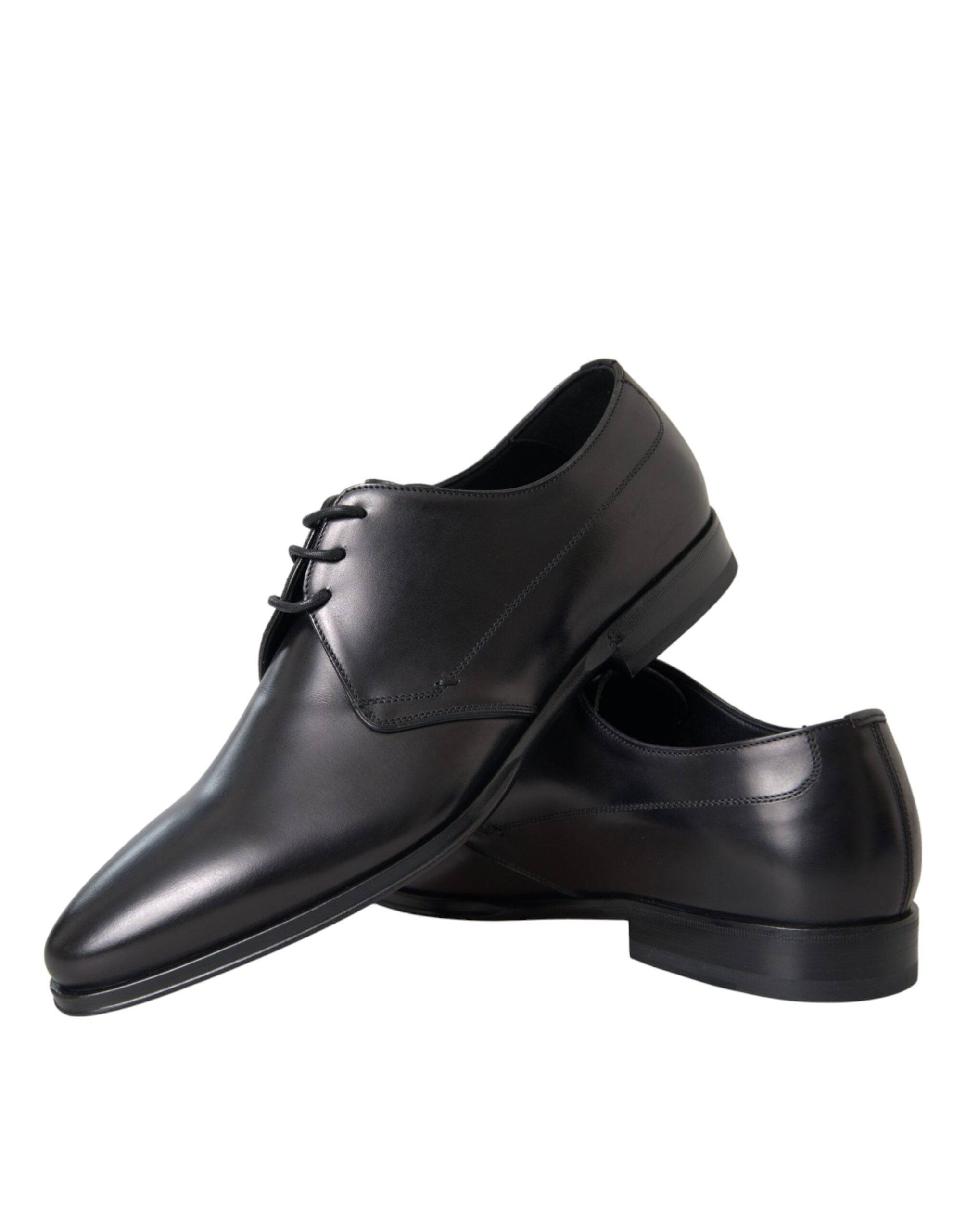 Dolce & Gabbana Black Leather Derby Formal Dress Men Shoes - ACCEXO