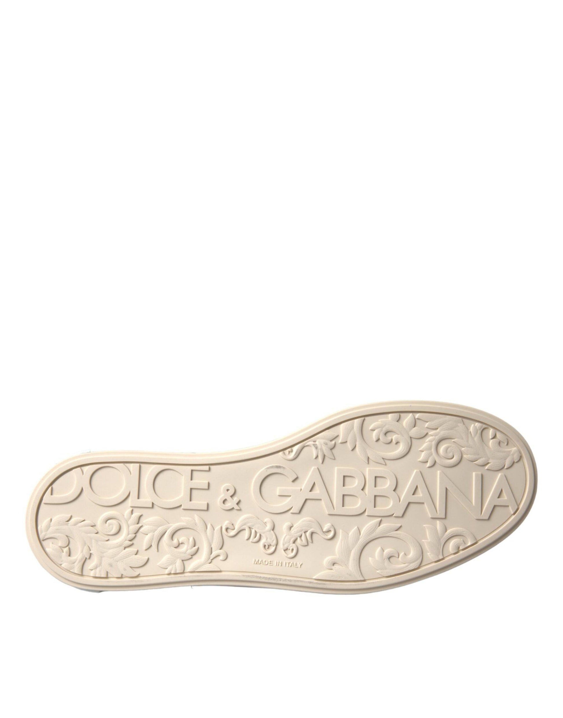 Dolce & Gabbana Silver Portofino Calf Leather Sneakers Men Shoes - ACCEXO