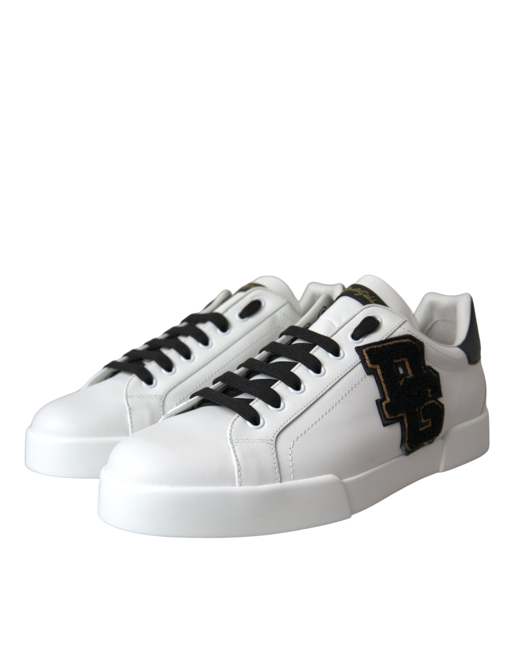 Dolce & Gabbana White Leather DG Logo Casual Low Top Sneakers Shoes - ACCEXO