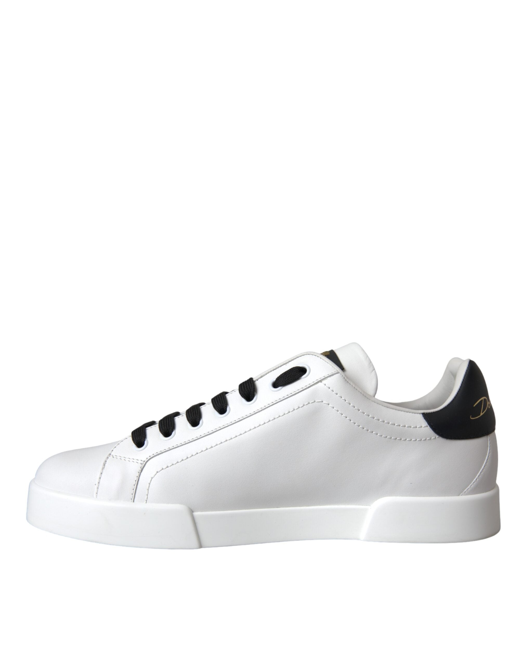 Dolce & Gabbana White Leather DG Logo Casual Low Top Sneakers Shoes - ACCEXO