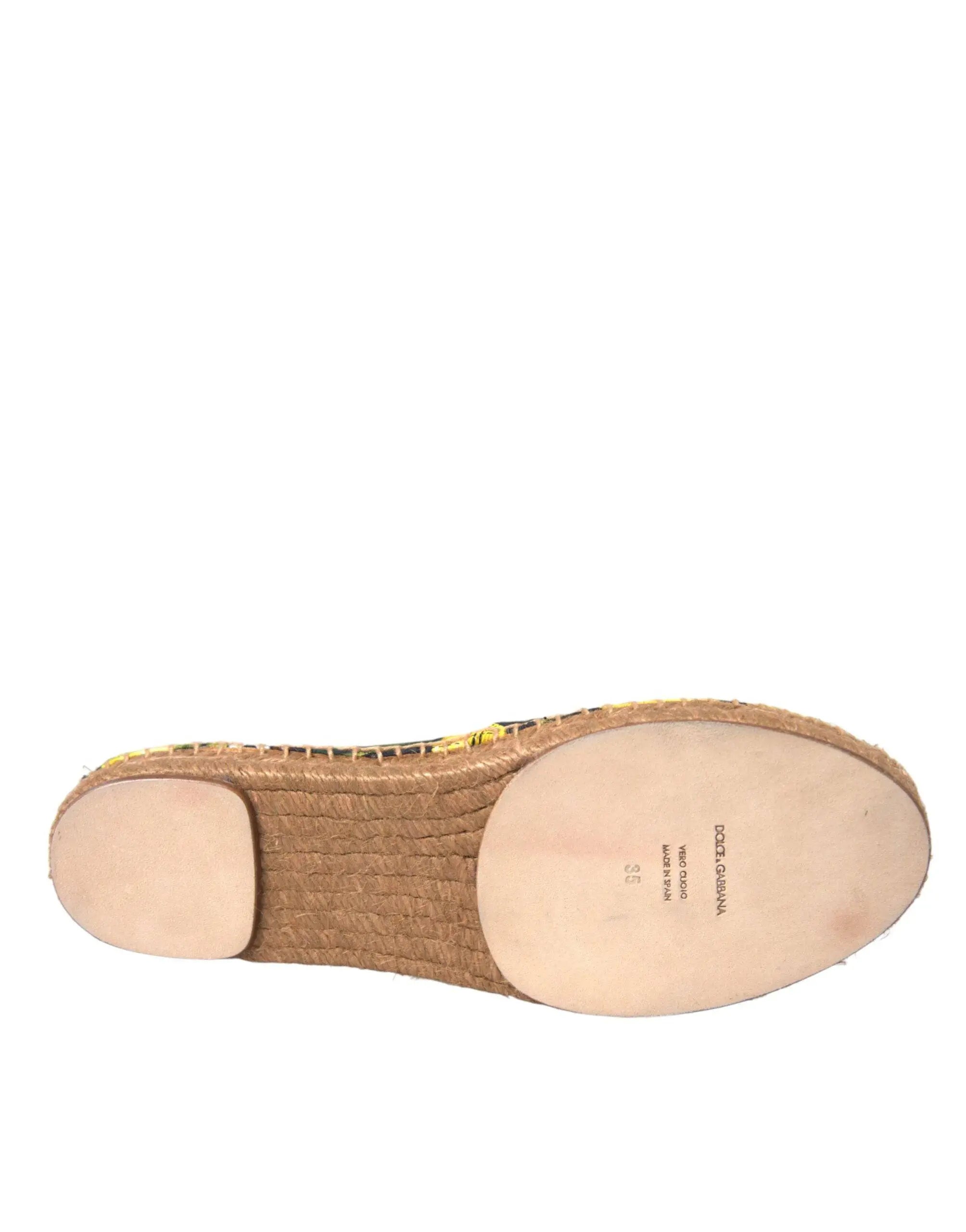 Dolce & Gabbana Multicolor Lemon Slip On Espadrilles Shoes - ACCEXO