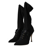 Dolce & Gabbana Black Stiletto Heels Mid Calf Boots Shoes - ACCEXO