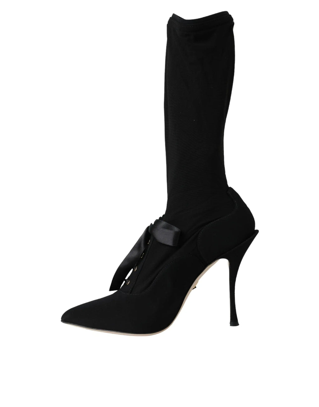 Dolce & Gabbana Black Stiletto Heels Mid Calf Boots Shoes - ACCEXO