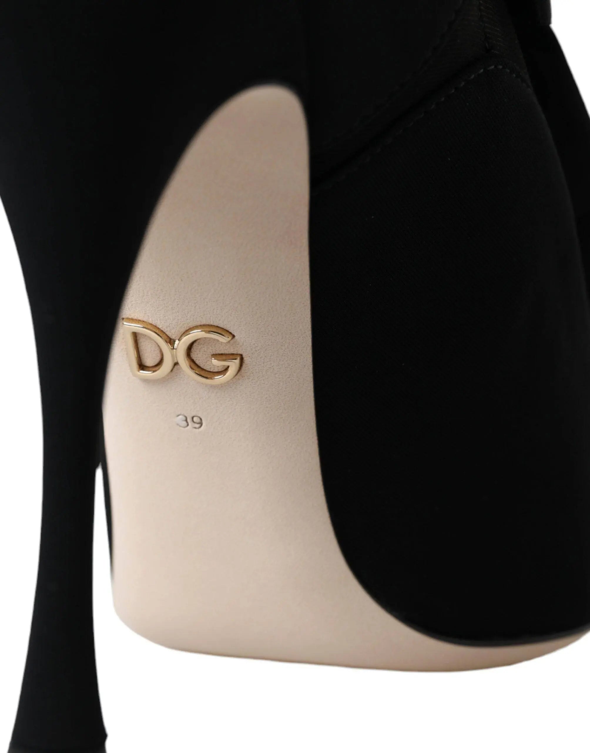 Dolce & Gabbana Black Stiletto Heels Mid Calf Boots Shoes - ACCEXO
