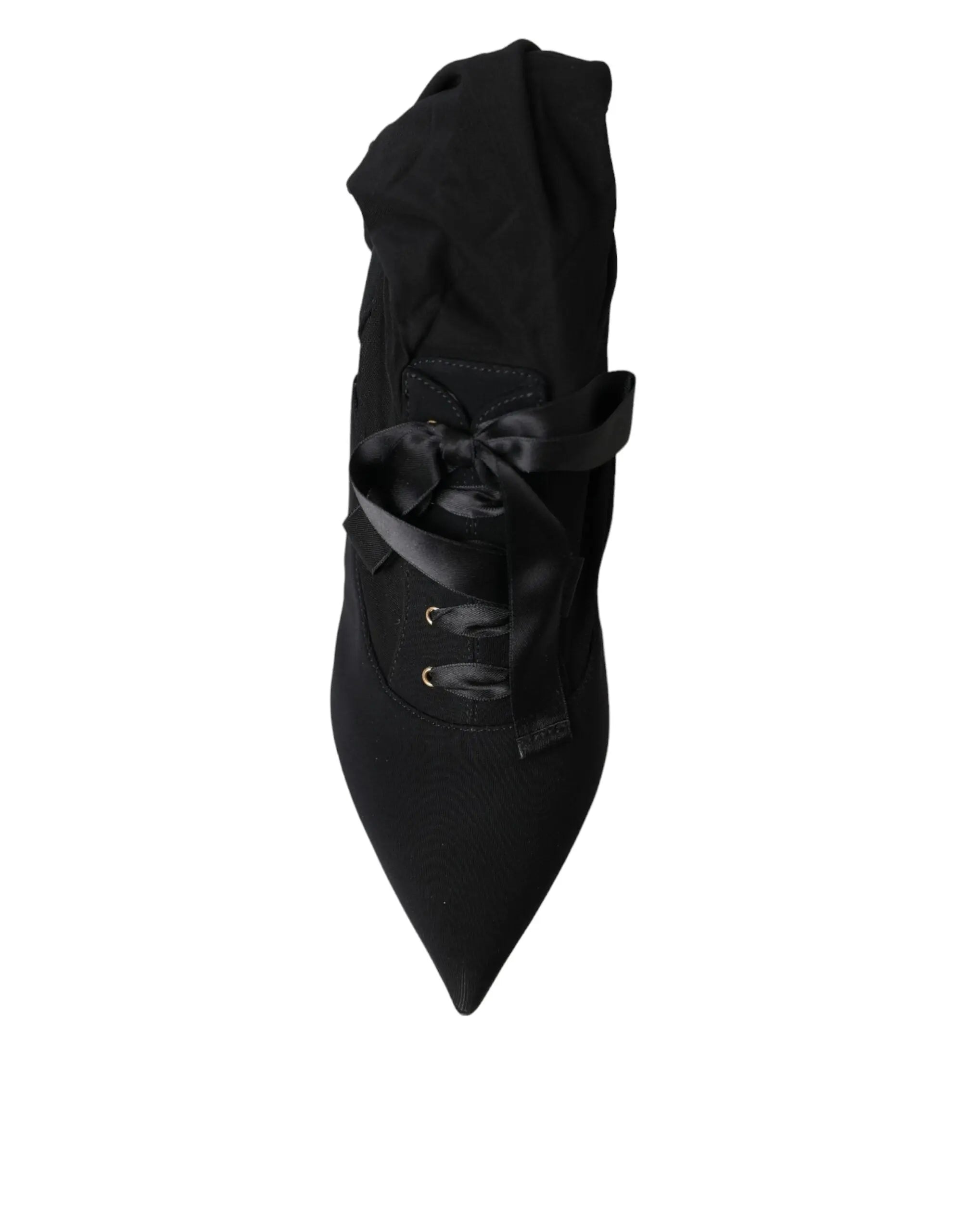 Dolce & Gabbana Black Stiletto Heels Mid Calf Boots Shoes - ACCEXO