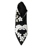 Dolce & Gabbana Black White Embroidery Slip On Boots Shoes - ACCEXO