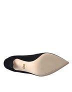 Dolce & Gabbana Black White Embroidery Slip On Boots Shoes - ACCEXO