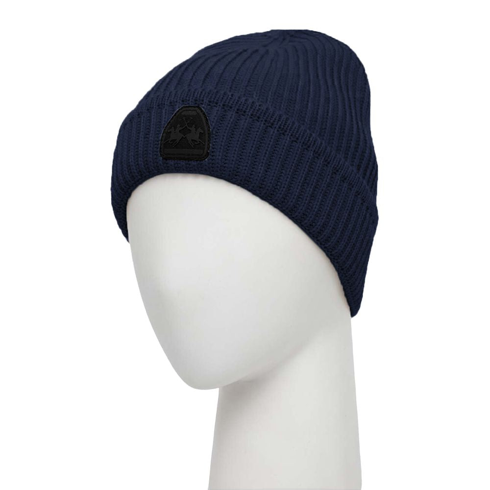 La Martina Blue Acrylic Men Beanie - ACCEXO