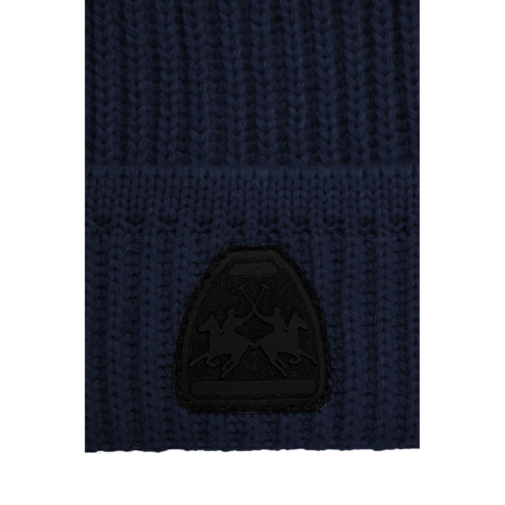 La Martina Blue Acrylic Men Beanie - ACCEXO