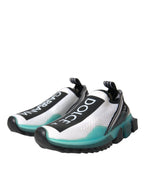 Dolce & Gabbana Black White Blue Slip On Sorrento Sneakers Shoes - ACCEXO