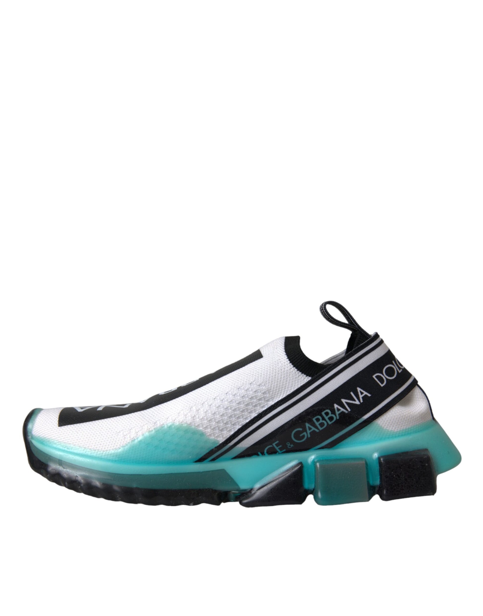 Dolce & Gabbana Black White Blue Slip On Sorrento Sneakers Shoes - ACCEXO