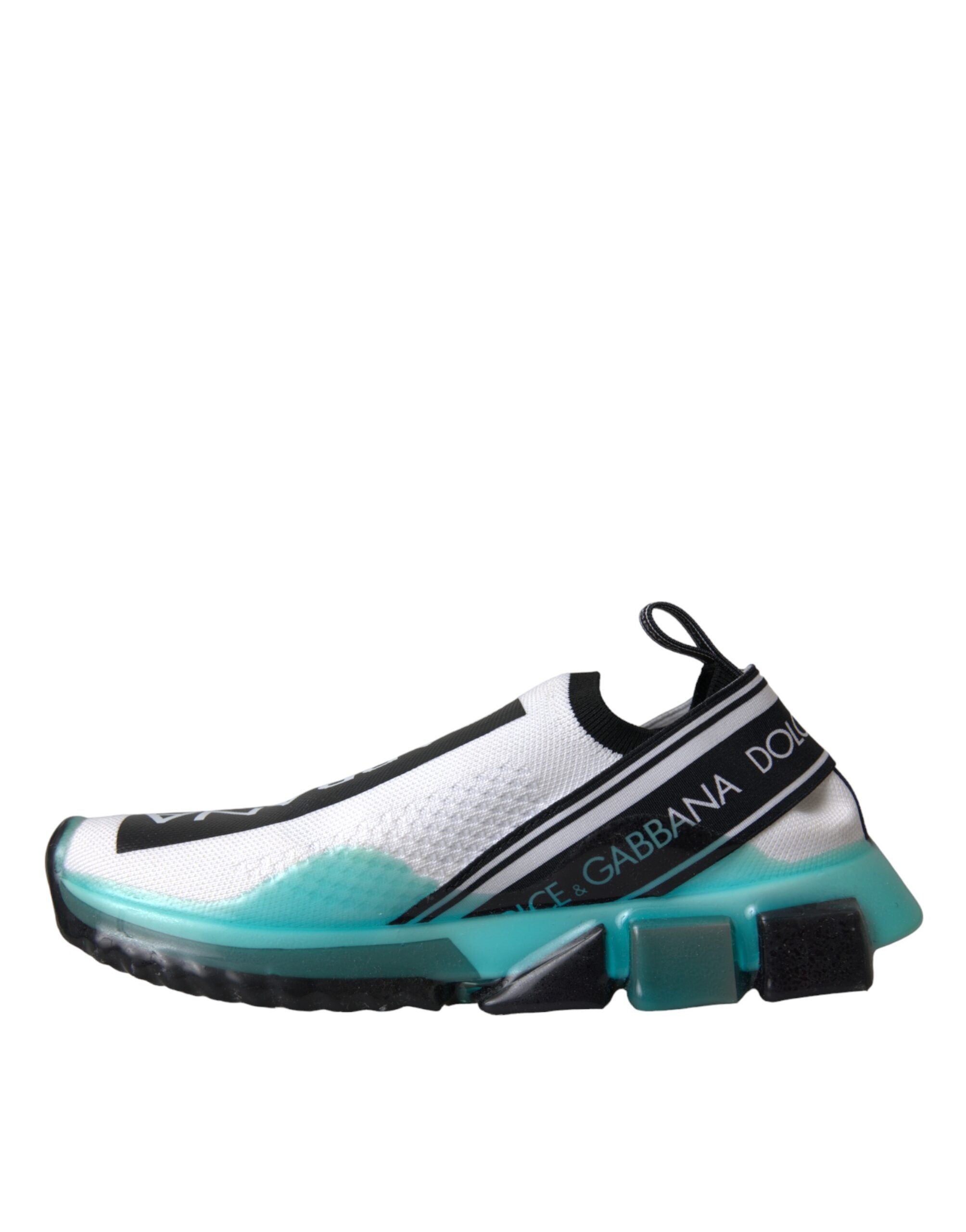 Dolce & Gabbana Black White Blue Slip On Sorrento Sneakers Shoes - ACCEXO