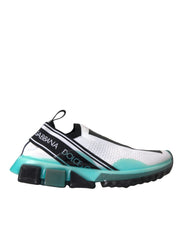 Dolce & Gabbana Black White Blue Slip On Sorrento Sneakers Shoes - ACCEXO