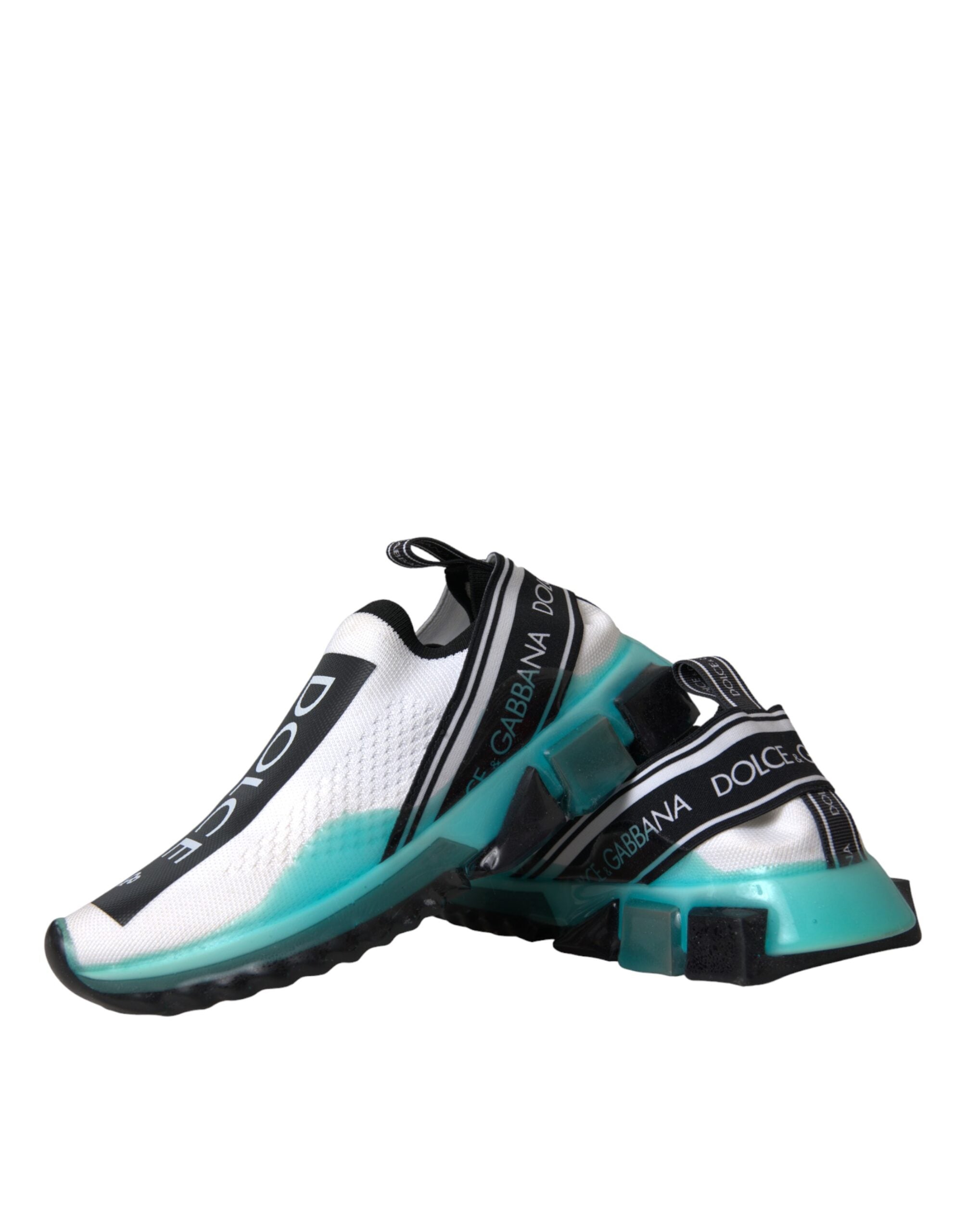 Dolce & Gabbana Black White Blue Slip On Sorrento Sneakers Shoes - ACCEXO