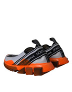 Dolce & Gabbana Black White Orange Slip On Sorrento Sneakers Shoes - ACCEXO