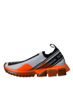 Dolce & Gabbana Black White Orange Slip On Sorrento Sneakers Shoes - ACCEXO