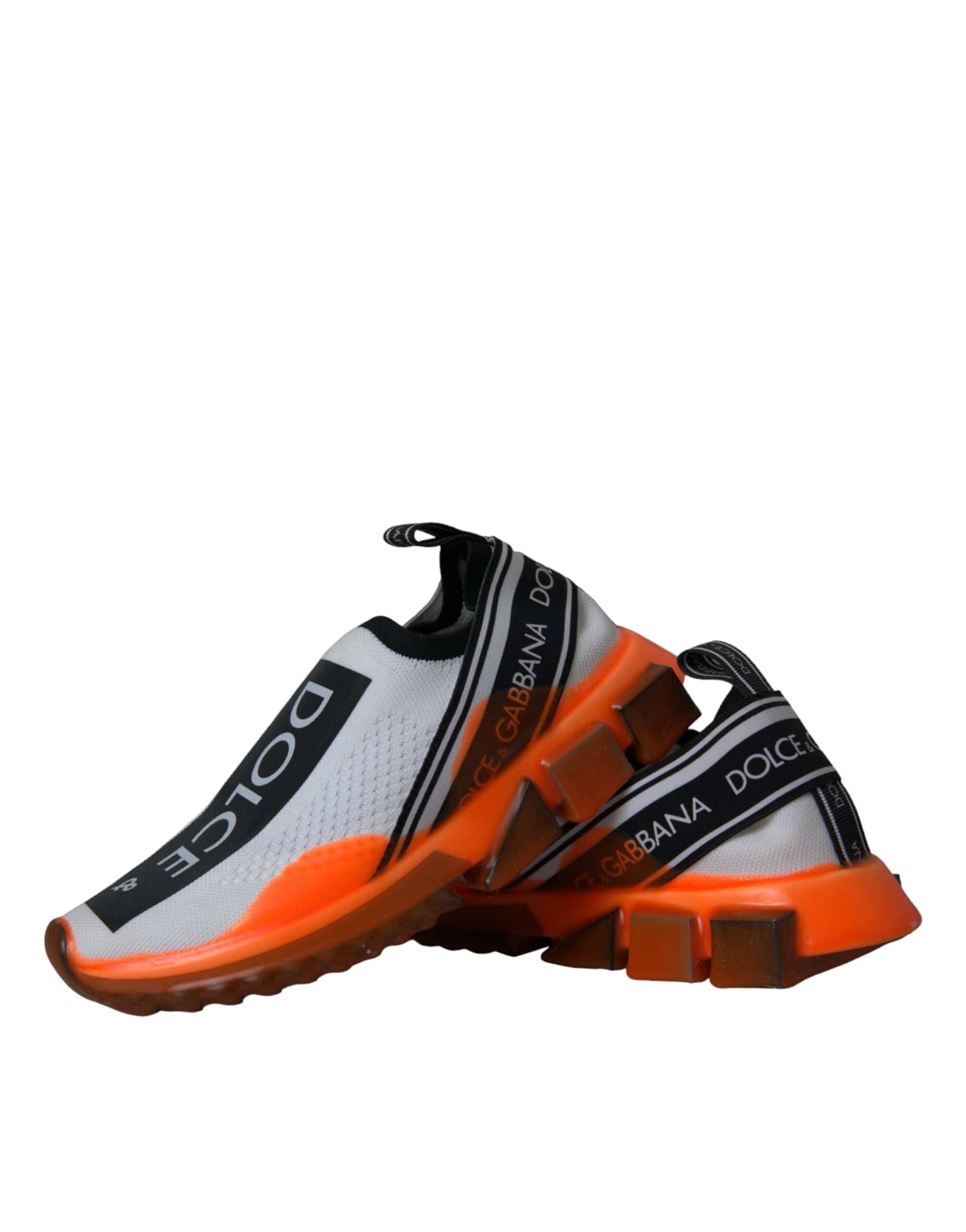 Dolce & Gabbana Black White Orange Slip On Sorrento Sneakers Shoes - ACCEXO