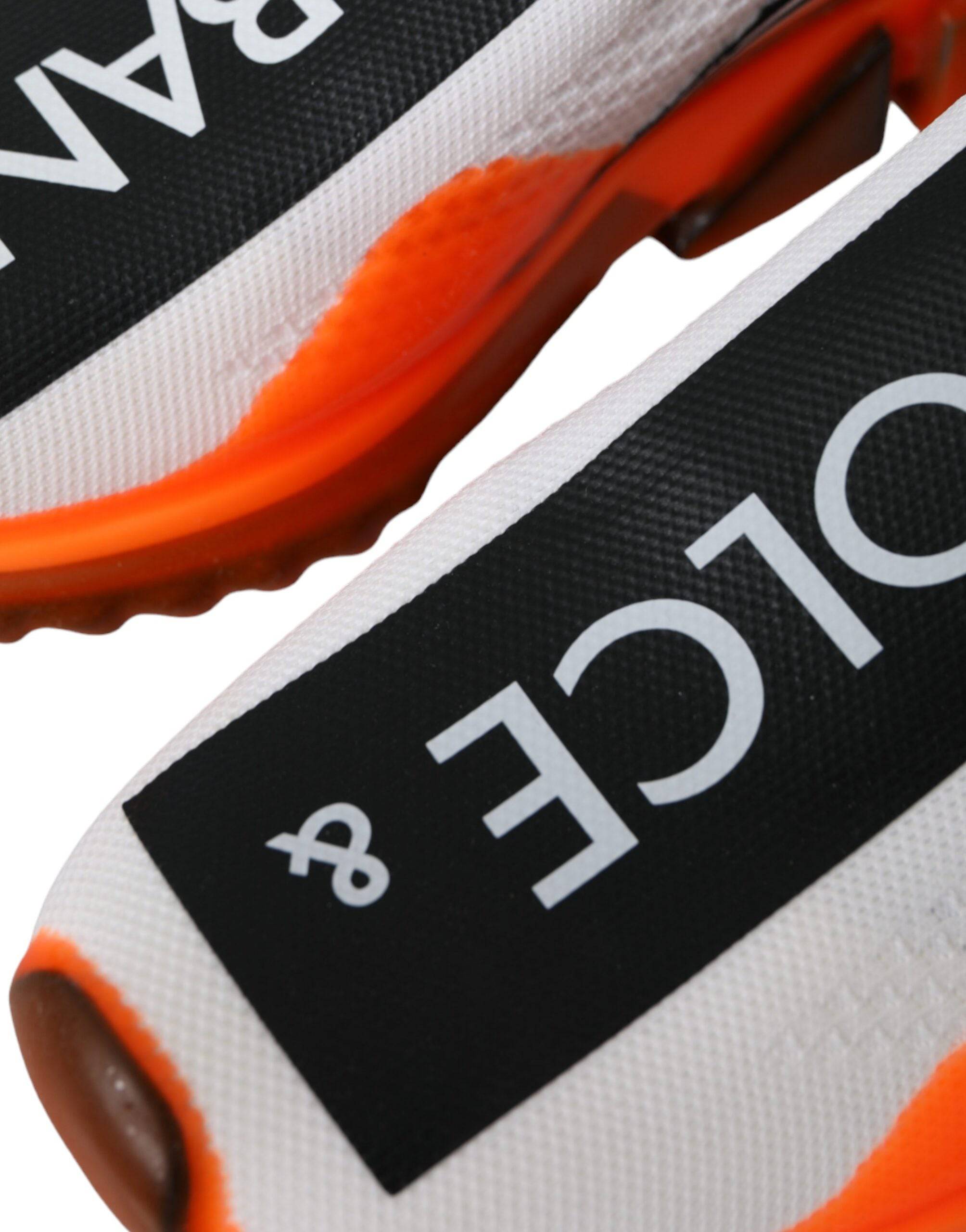 Dolce & Gabbana Black White Orange Slip On Sorrento Sneakers Shoes - ACCEXO