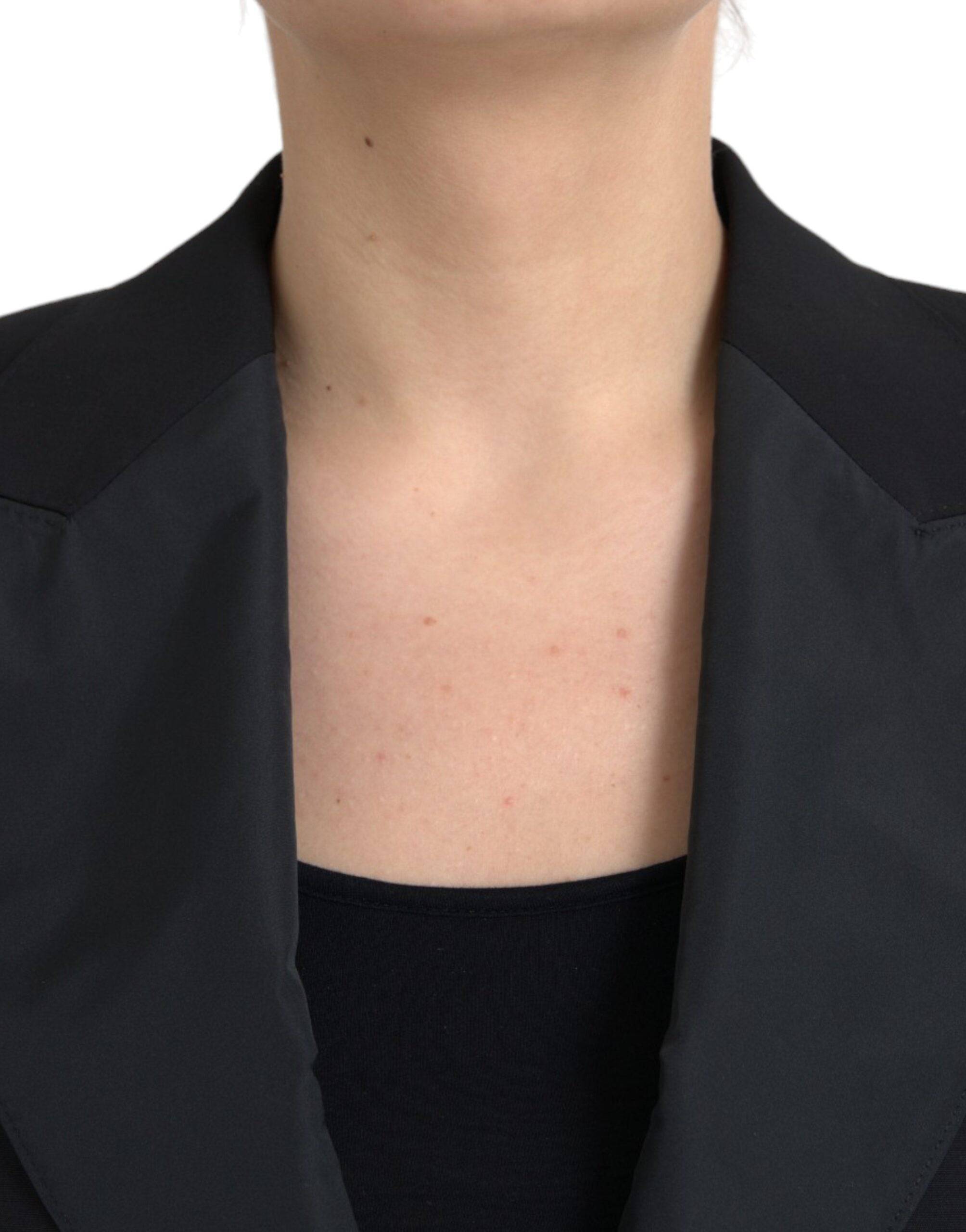 Dolce & Gabbana Black Polyester Puffed Sleeves Cropped Jacket - ACCEXO