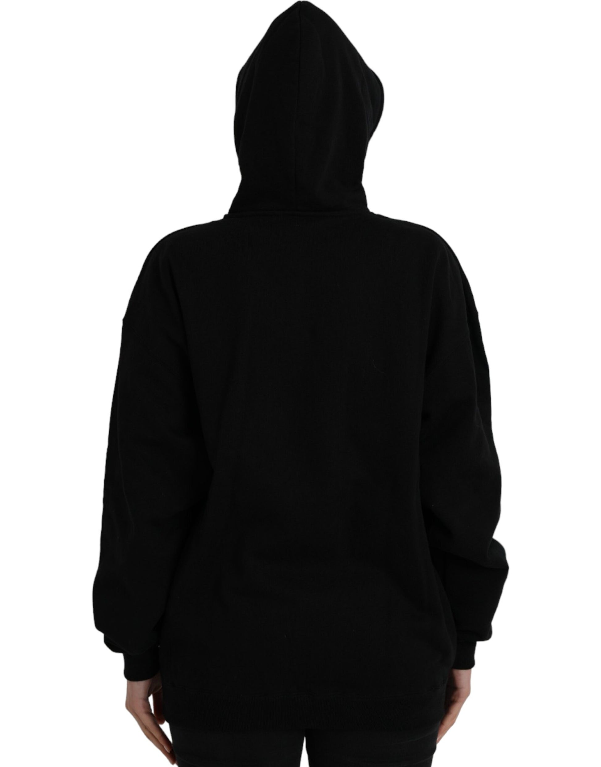 Balenciaga Black Cotton Logo Hooded Pullover Sweatshirt Sweater - ACCEXO