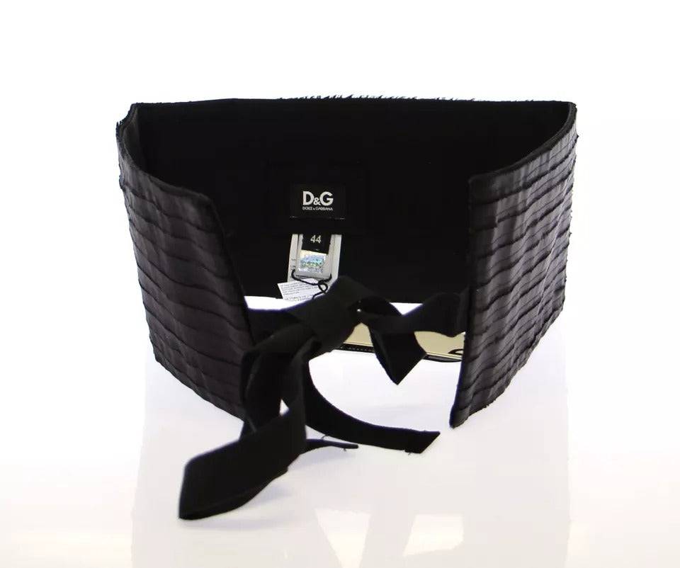 Dolce & Gabbana Black Silk Womens Waist Cummerbund - ACCEXO