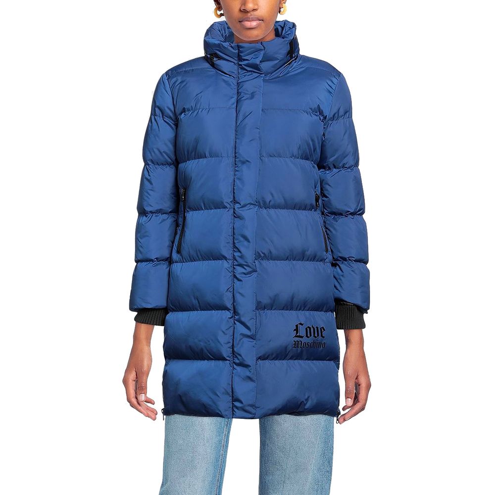 Love Moschino Chic Long Down Jacket with Logo Detail - ACCEXO