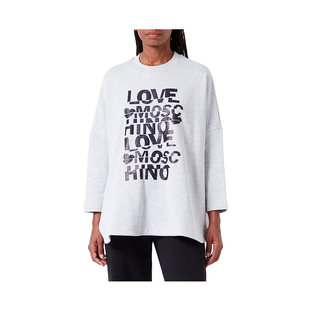 Love Moschino Gray Cotton Women's Oversized Sweatshirt - ACCEXO