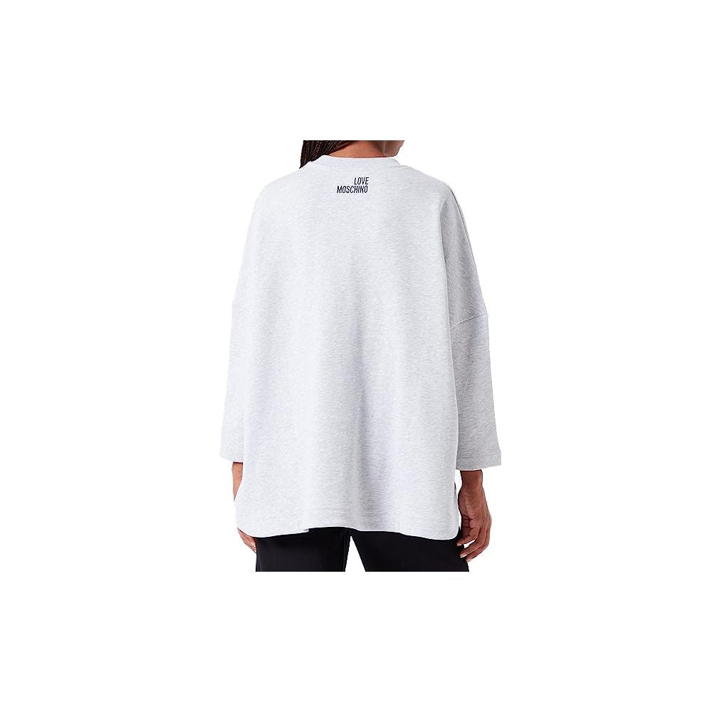 Love Moschino Gray Cotton Women's Oversized Sweatshirt - ACCEXO