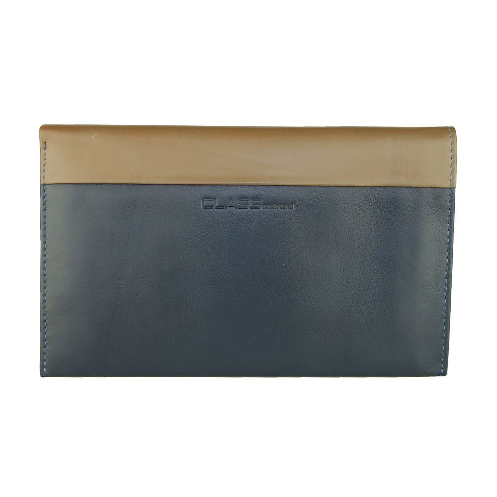 Cavalli Class Blue Leather Men Wallet - ACCEXO