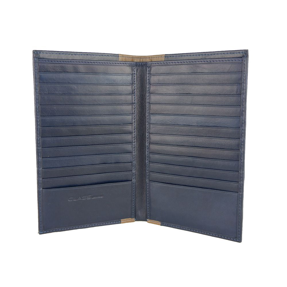 Cavalli Class Blue Leather Men Wallet - ACCEXO
