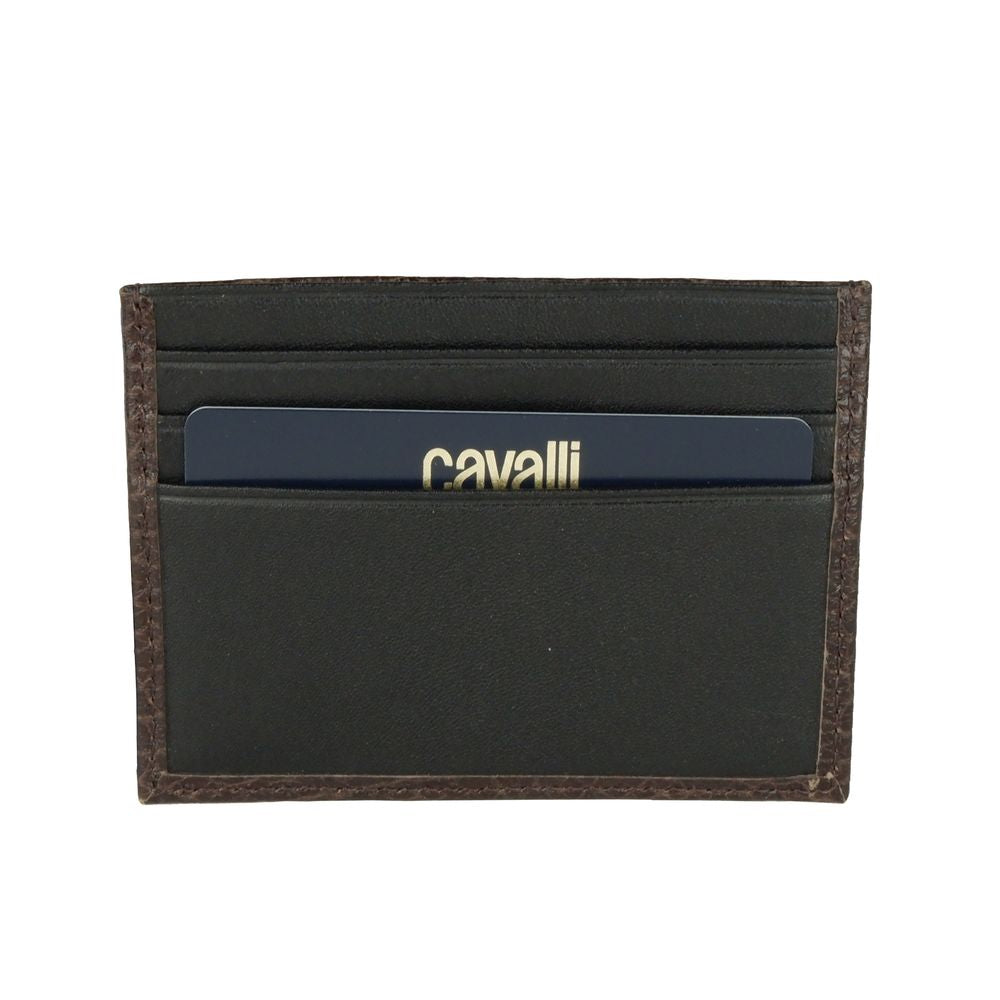 Cavalli Class Brown Calfskin Men Card Holder - ACCEXO