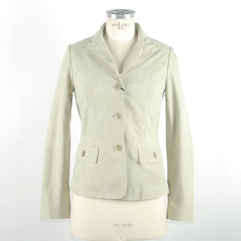 Emilio Romanelli White Leather Women Jacket - ACCEXO