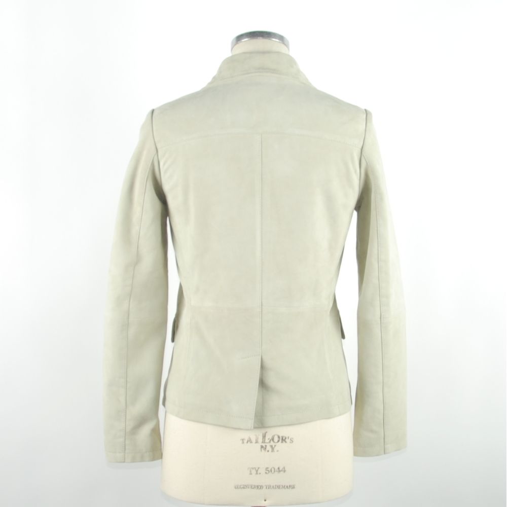 Emilio Romanelli White Leather Women Jacket - ACCEXO