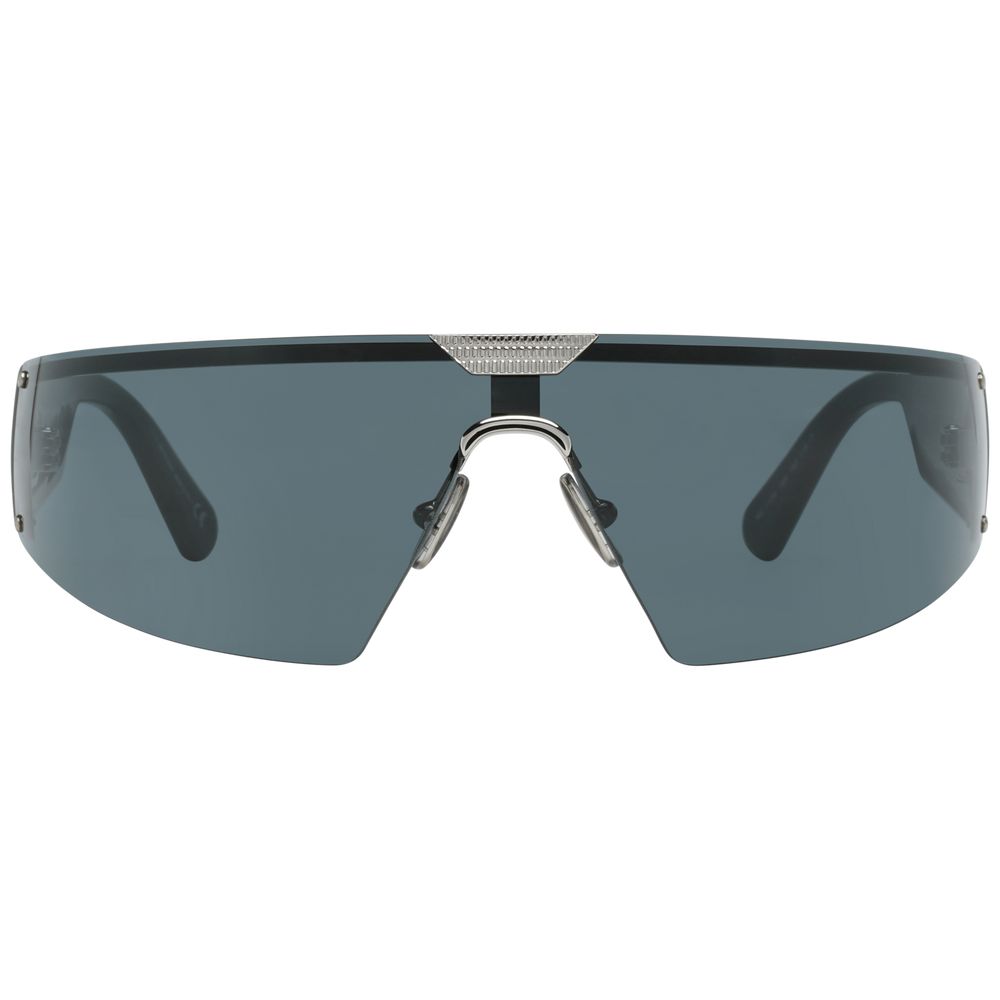 Shield-style sunglasses with dark lenses on a white background