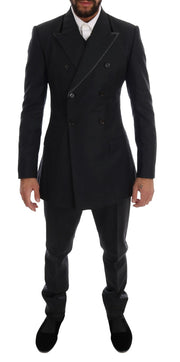 Dolce & Gabbana Elegant Gray Double Breasted Wool Suit - ACCEXO