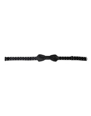 Dolce & Gabbana Dark Gray Silk Polka Dot Adjustable Neck Men Papillon Bow Tie