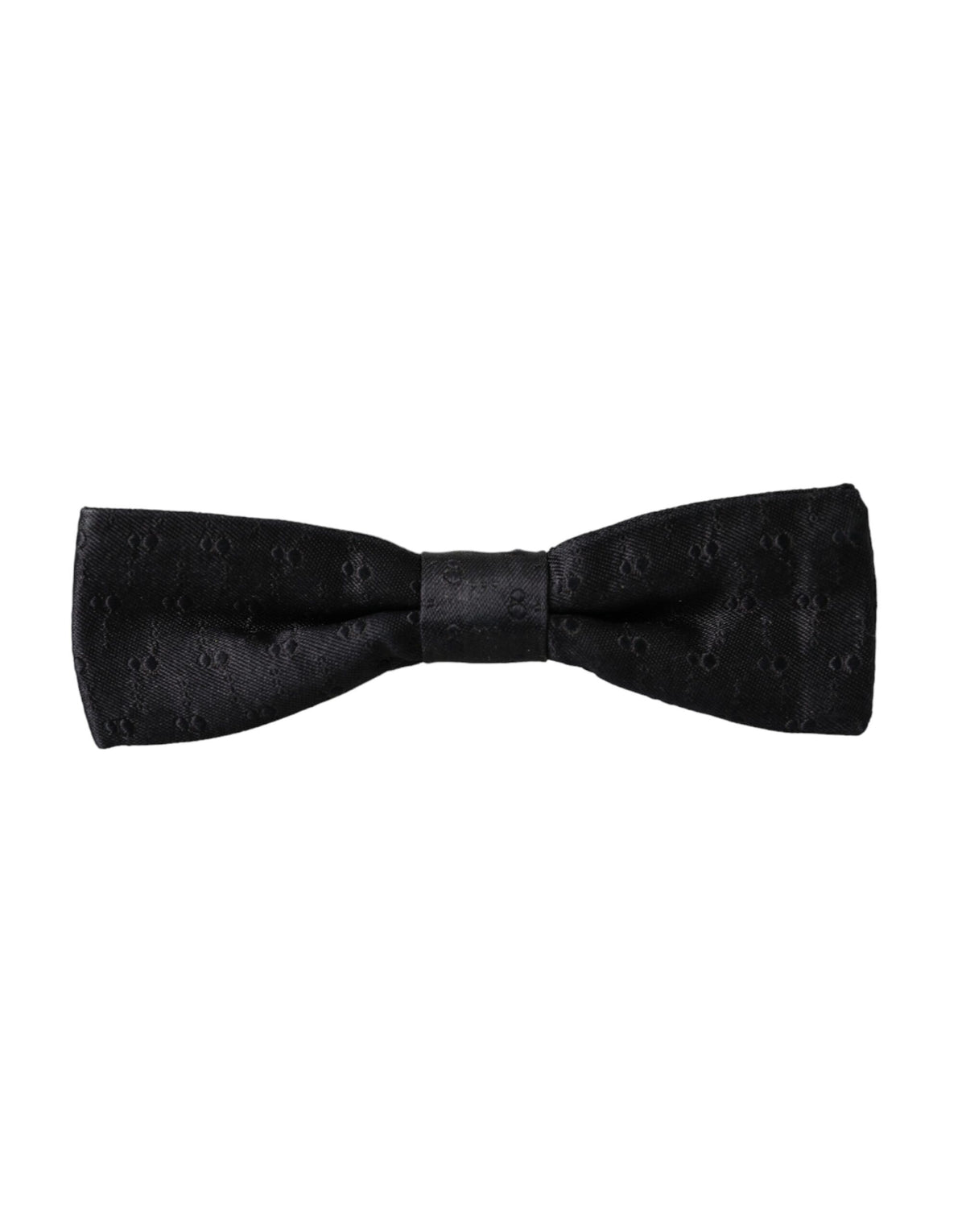 Dolce & Gabbana Dark Gray Silk Patterned Adjustable Neck Men Bow Tie