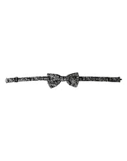 Dolce & Gabbana Dark Gray Floral Silk Adjustable Neck Men Bow Tie