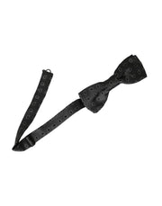 Dolce & Gabbana Dark Gray Silk Patterned Adjustable Neck Men Bow Tie