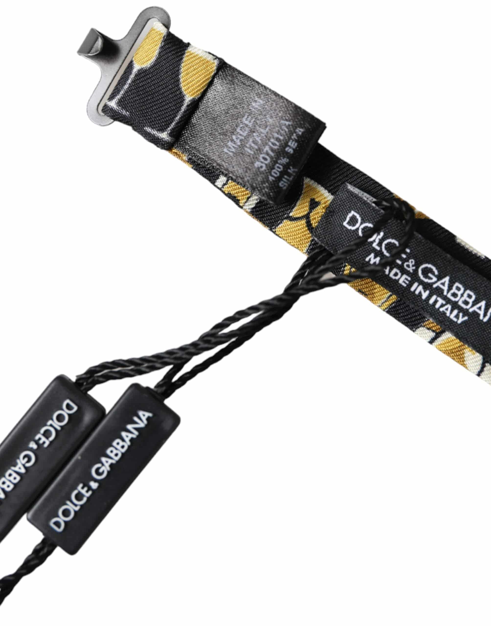 Dolce & Gabbana Black Silk Cocktail Adjustable Neck Men Bow Tie - ACCEXO