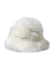 Dolce & Gabbana White Acrylic Fur Womens Bucket Hat - ACCEXO